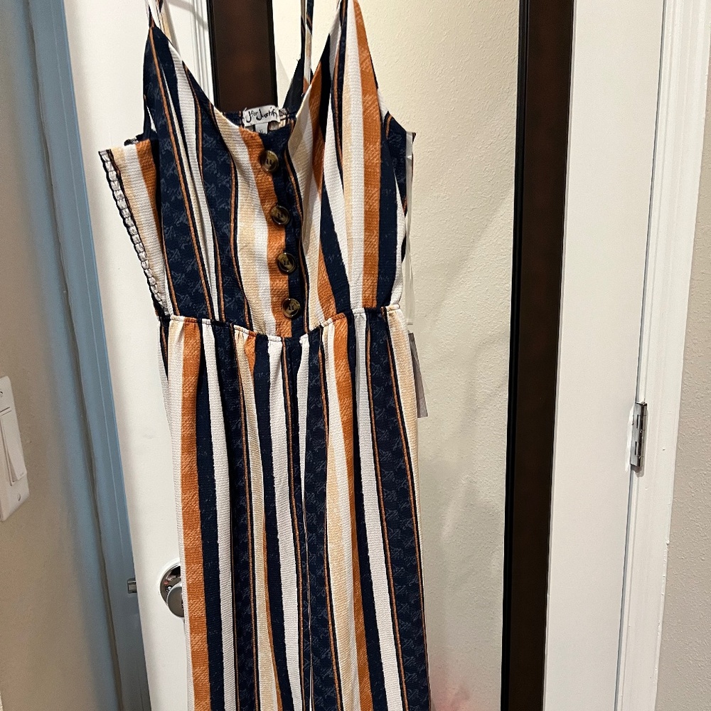 Multicolored striped jumpsuit